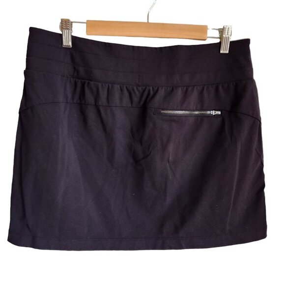 Athleta Skirt Black Large Women's Athletic Metro Downtown Mini Pull On Pockets - Picture 6 of 10